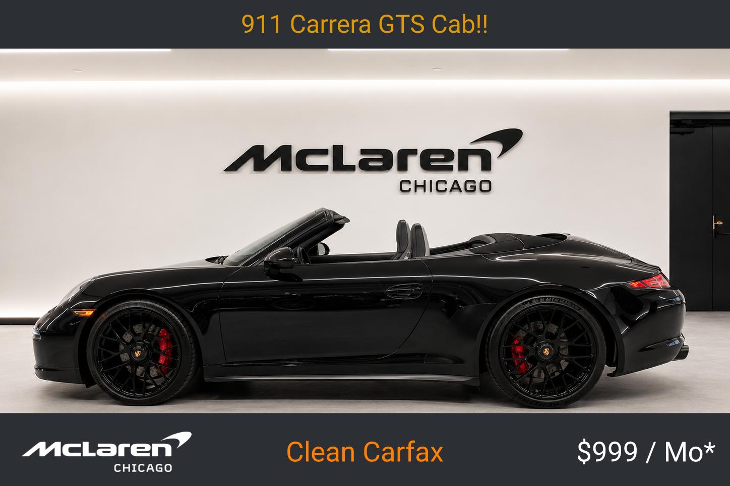 Jet Black Metallic 2016 Porsche 911 Carrera GTS Cabriolet RWD Convertible Rear-Wheel Drive Automatic